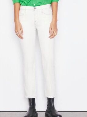 Avec Les Filles Women’s White Straight-Leg Jeans